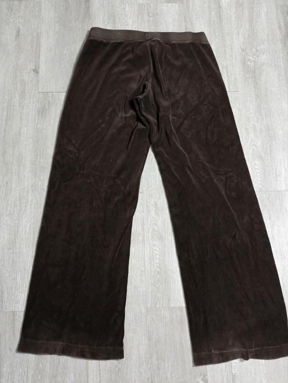 Vintage Y2K Juicy Couture Brown Velour Velvet Tracksuit Set Flared Medium - Picture 7 of 7